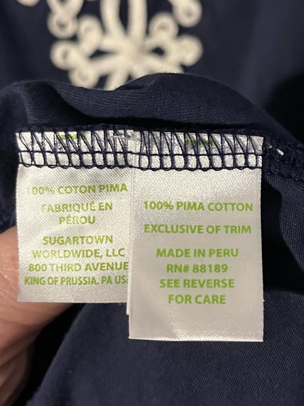 Lilly Pulitzer Marina Navy Blue 100% Cotton Mini Shift Dress Women’s XL - Picture 8 of 9